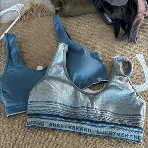 Lucky Brand Women's Blue and Gray Sports Bra Duo
